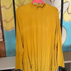 Lane Bryant Mustard High Neck Top, 18/20